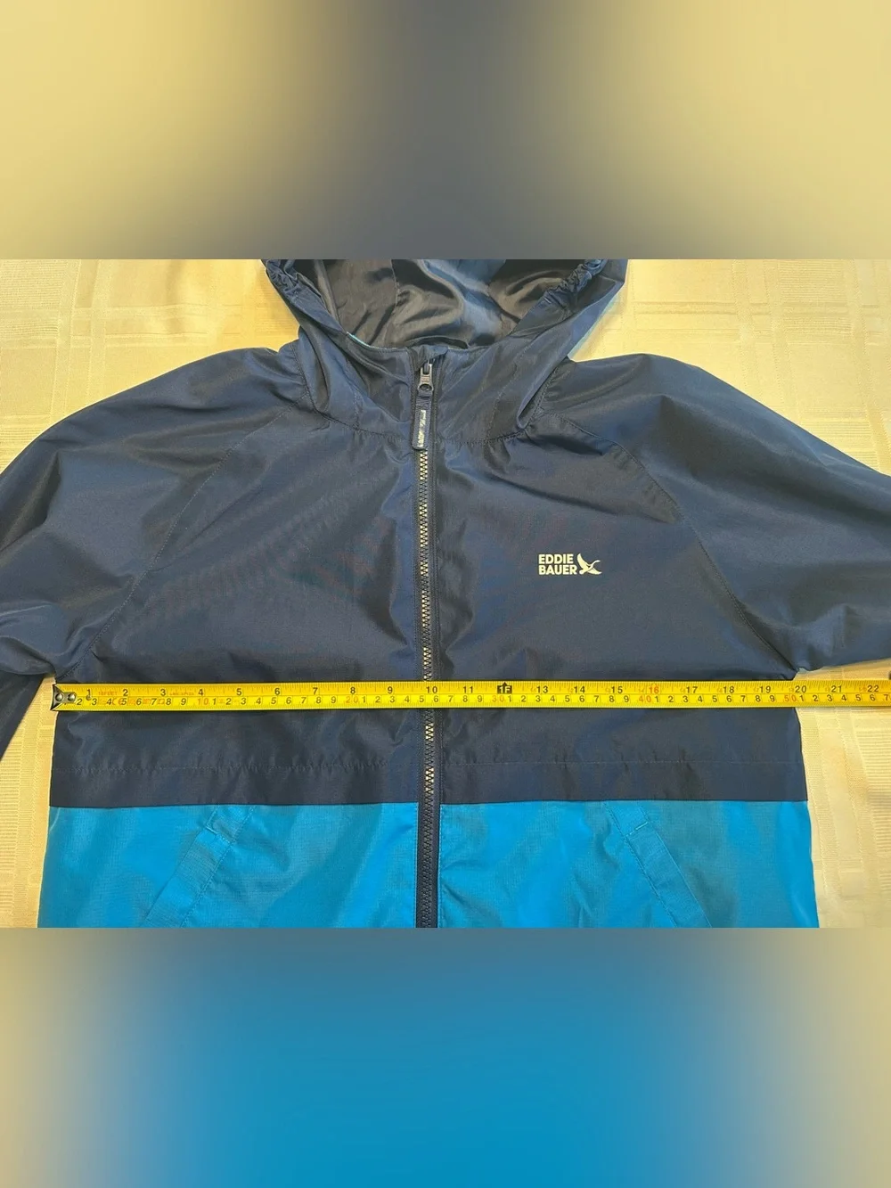 Eddie Bauer Kids Blue Rain Coat Wind Breaker Jacket Size Large L (14/16)